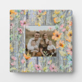 Elegant sinaasappel waterverf wilde bloemen barnwo fotoplaat (Voorkant)