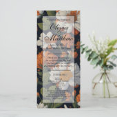 Elegant sinaasappel wit zwart  bloemig (Staand voorkant)