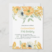 Elegant Sinaasappel & Witte Anemone Bloemen Verjaa Kaart (Voorkant)