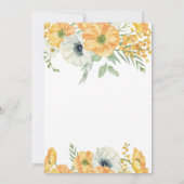 Elegant Sinaasappel & Witte Anemone Bloemen Verjaa Kaart (Achterkant)