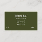 Elegant Sinaasappel, zwart, Visitekaartje Khaki (Achterkant)