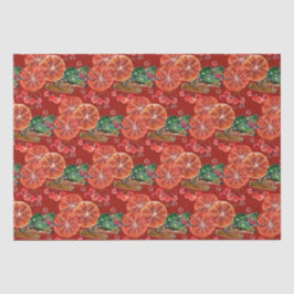 Elegant Sinaasappels Slices Cinnamon Sticks Tissuepapier