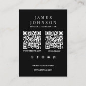 Elegant Singer Musician Photography 2 QR Codes Visitekaartje (Achterkant)