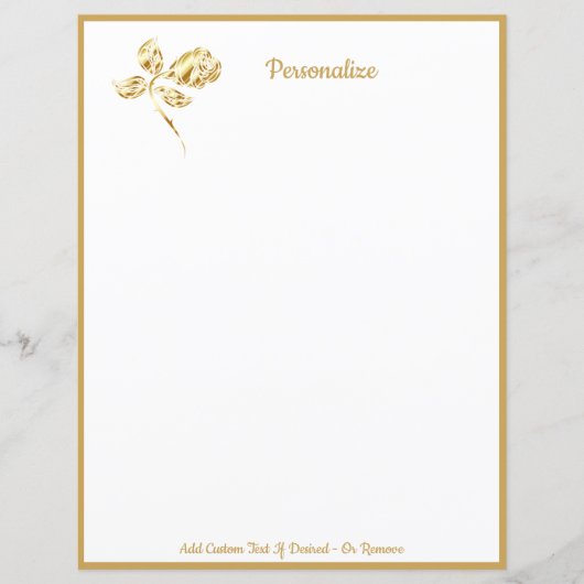 Elegant Single Gold Roos, op maat gemaakt (Voorkant)