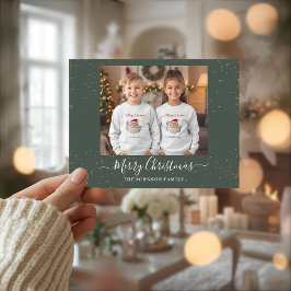 Elegant Single Photo Christmas Card Feestdagenkaart