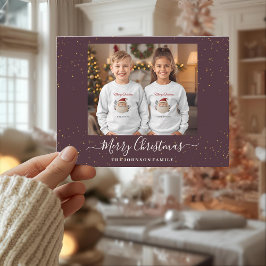 Elegant Single Photo Christmas Card Feestdagenkaart