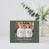 Elegant Single Photo Christmas Card Feestdagenkaart (Staand voorkant)