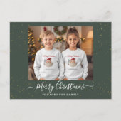 Elegant Single Photo Christmas Card Feestdagenkaart (Voorkant)