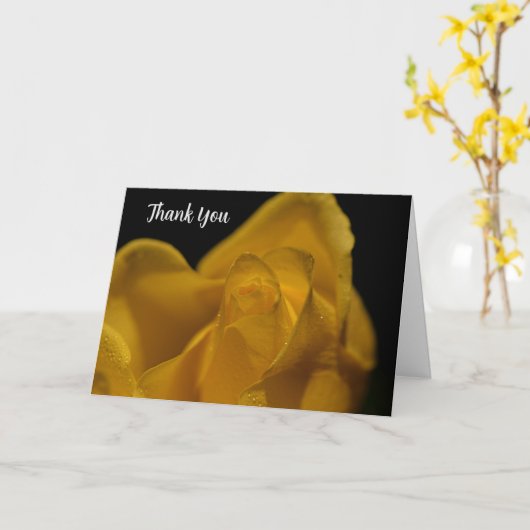Elegant Single Yellow Rose close Up Bedankt Kaart (Gele Bloem)