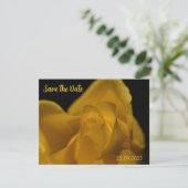 Elegant Single Yellow Rose Sluiten Opslaan Datum Feestdagenkaart (Staand voorkant)