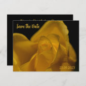 Elegant Single Yellow Rose Sluiten Opslaan Datum Feestdagenkaart (Voorkant / Achterkant)