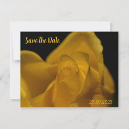 Elegant Single Yellow Rose Sluiten Opslaan Datum Feestdagenkaart