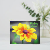 Elegant Single YellowOrange Flower Thinking of You Briefkaart (Staand voorkant)