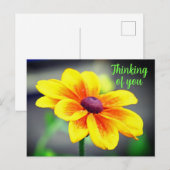 Elegant Single YellowOrange Flower Thinking of You Briefkaart (Voorkant / Achterkant)