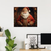 Elegant Sinterklaas Red Brocade Suit & Pet Poster (Thuiskantoor)