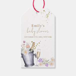 Elegant Sip & See Champagne Bottle Baby shower Cadeaulabel