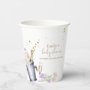Elegant Sip & See Champagne Bottle Baby shower Papieren Bekers