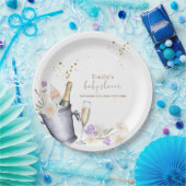 Elegant Sip & See Champagne Bottle Baby shower Papieren Bordje (Feest)