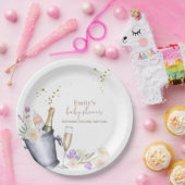 Elegant Sip & See Champagne Bottle Baby shower Papieren Bordje (Feest)