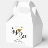 Elegant Sip & See Martini Cocktail Baby shower Bedankdoosjes (Achterkant)