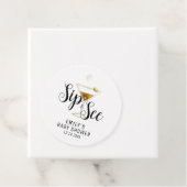 Elegant Sip & See Martini Cocktail Baby shower Bedankjes Labels (In situ)