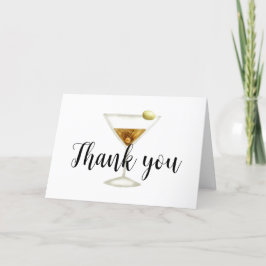 Elegant Sip & See Martini Cocktail Baby shower Bedankkaart