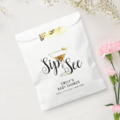 Elegant Sip & See Martini Cocktail Baby shower Bedankzakje (Gezegeld)