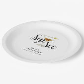 Elegant Sip & See Martini Cocktail Baby shower Papieren Bordje (Gekanteld)