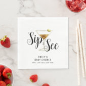 Elegant Sip & See Martini Cocktail Baby shower Servet (Insitu)