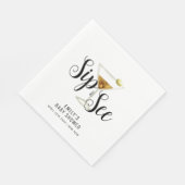 Elegant Sip & See Martini Cocktail Baby shower Servet (Hoek)