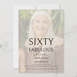 Elegant Sixtieth Birthday Party Invitation Photo  Kaart