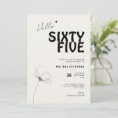 Elegant Sixty Five Vetgedrukte Typografie 65e Verj Kaart (Staand voorkant)