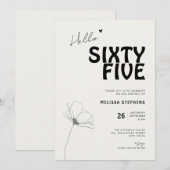 Elegant Sixty Five Vetgedrukte Typografie 65e Verj Kaart (Voorkant / Achterkant)