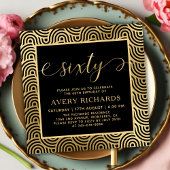 Elegant Sixty Script Zwart en Goud 60e verjaardag Kaart