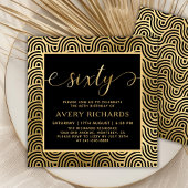 Elegant Sixty Script Zwart en Goud 60e verjaardag Kaart