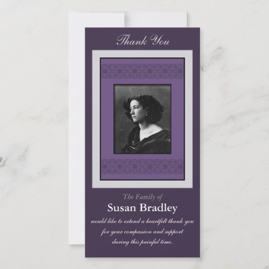Elegant Sjabloon Bedankt Memorial Foto 1 (Voorkant)