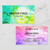 Elegant Sjabloon Blue Green Paars Yellow Trendy Visitekaartje (Voorkant / Achterkant)