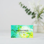 Elegant Sjabloon Blue Green Paars Yellow Trendy Visitekaartje (Staand voorkant)