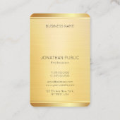 Elegant Sjabloon Faux Gold Vertical Moderne Rond Visitekaartje (Achterkant)