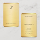 Elegant Sjabloon Faux Gold Vertical Moderne Rond Visitekaartje (Voorkant / Achterkant)
