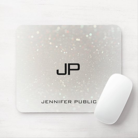 Elegant Sjabloon Gepersonaliseerd Glamor Monogram Muismat (Met muis)