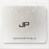 Elegant Sjabloon Gepersonaliseerd Glamor Monogram Muismat (Voorkant)