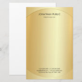 Elegant Sjabloon Gold Modern minimalist Briefpapier (Voorkant / Achterkant)