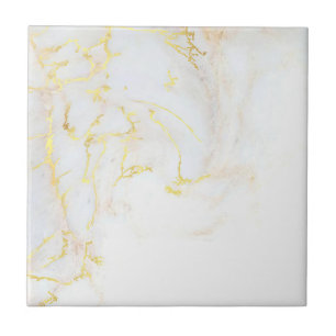 Elegant Sjabloon Gold White Marble Tegeltje