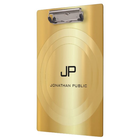 Elegant Sjabloon Klassiek Eclassic Gold Kijk Monog Klembord (Links)
