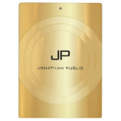 Elegant Sjabloon Klassiek Eclassic Gold Kijk Monog Klembord (Achterkant)