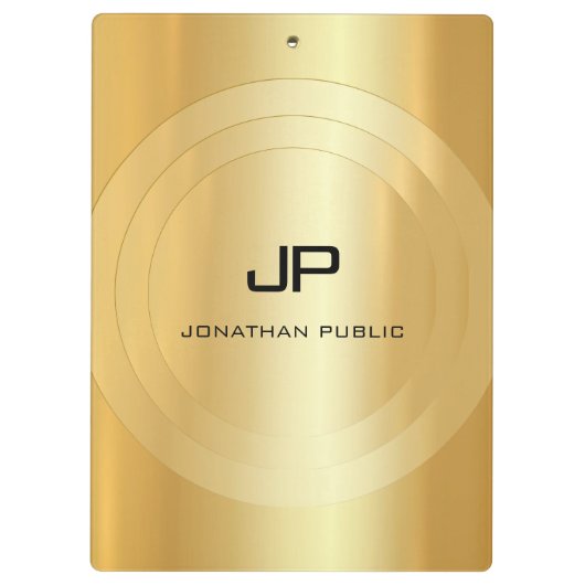Elegant Sjabloon Klassiek Eclassic Gold Kijk Monog Klembord (Achterkant)