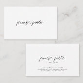 Elegant Sjabloon Modern Handschrift Script Eenvoud Visitekaartje (Voorkant / Achterkant)