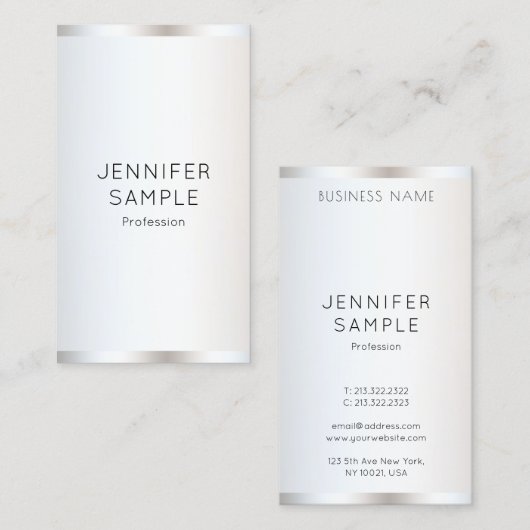 Elegant Sjabloon Moderne Verticale Professionals Visitekaartje (Voorkant / Achterkant)