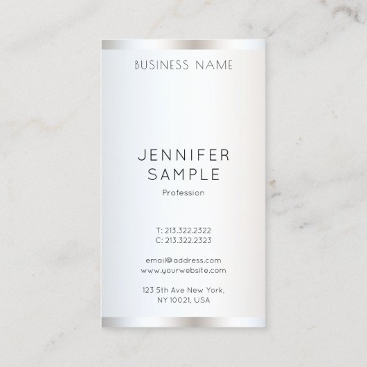 Elegant Sjabloon Moderne Verticale Professionals Visitekaartje (Achterkant)